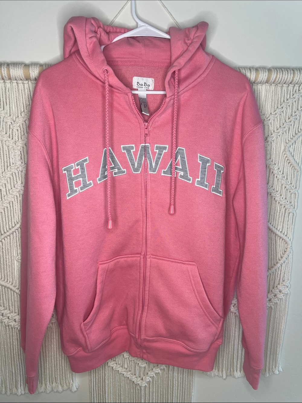 Pink 'Hawaii' Zip-Up Hoodie for Women